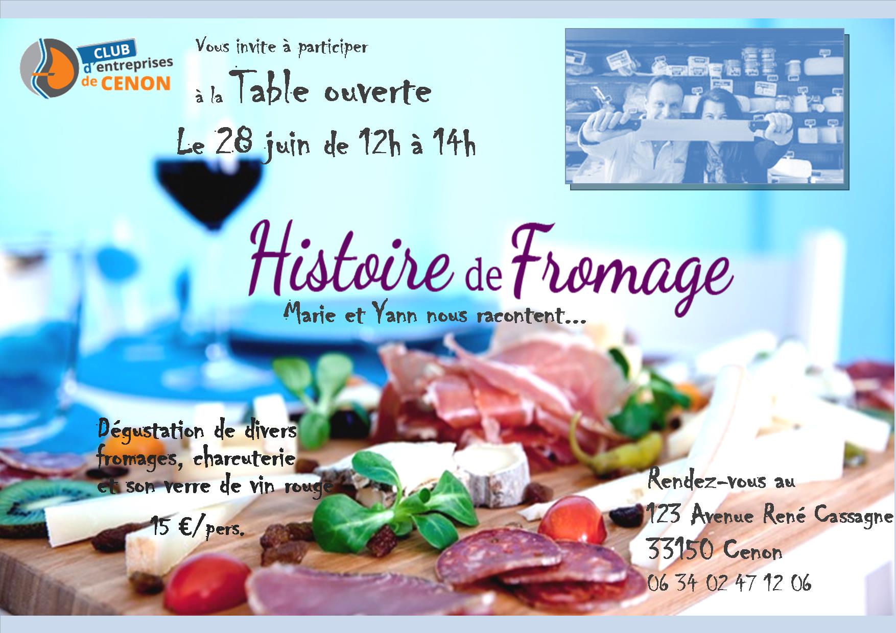 Illustration TABLE OUVERTE DÉCOUVERTE COMMERCE HISTOIRE DE FROMAGE