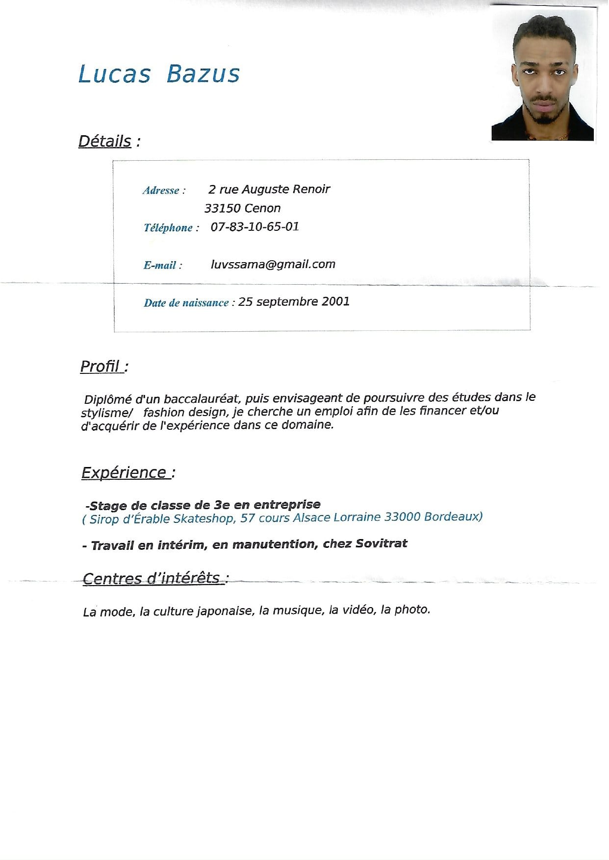 Photo Demande d'emploi